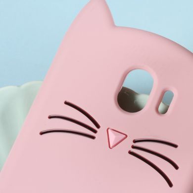 Силиконовый (TPU) чехол Deexe Cat 3D Series для Samsung Galaxy J4 2018 (J400) - Pink