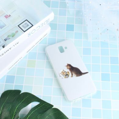 Силіконовий (TPU) чохол Deexe Life Style для Samsung Galaxy J6+ (J610), Cat and Mirror