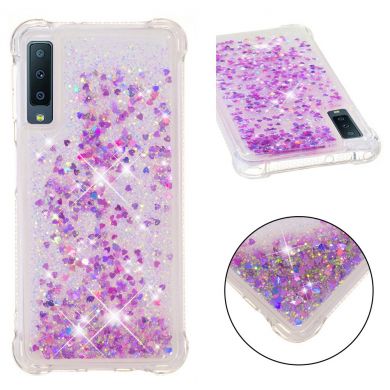 Силіконовий (TPU) чохол Deexe Liquid Glitter для Samsung Galaxy A7 2018 (A750), Light Purple