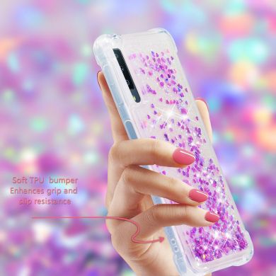 Силіконовий (TPU) чохол Deexe Liquid Glitter для Samsung Galaxy A7 2018 (A750), Light Purple