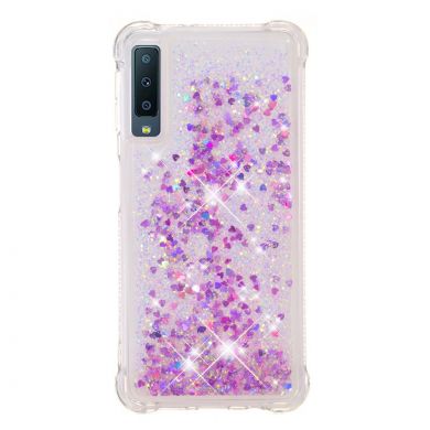 Силіконовий (TPU) чохол Deexe Liquid Glitter для Samsung Galaxy A7 2018 (A750), Light Purple