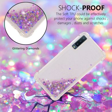 Силіконовий (TPU) чохол Deexe Liquid Glitter для Samsung Galaxy A7 2018 (A750), Light Purple
