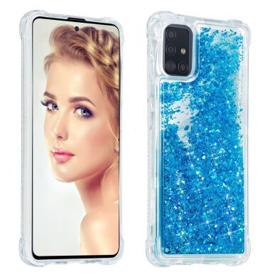Силіконовий (TPU) чохол Deexe Liquid Glitter для Samsung Galaxy A71 (A715) - Blue
