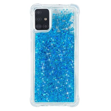 Силіконовий (TPU) чохол Deexe Liquid Glitter для Samsung Galaxy A71 (A715) - Blue