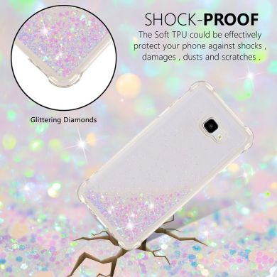 Силіконовий (TPU) чохол Deexe Liquid Glitter для Samsung Galaxy J4+ (J415) - Multi color