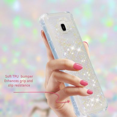 Силиконовый (TPU) чехол Deexe Liquid Glitter для Samsung Galaxy J4+ (J415) - Multi color