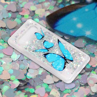 Силіконовий (TPU) чохол Deexe Liquid Glitter для Samsung Galaxy S10 - Blue Butterfly