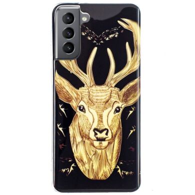 Силиконовый (TPU) чехол Deexe LumiCase для Samsung Galaxy S21 FE (G990) - Deer Head