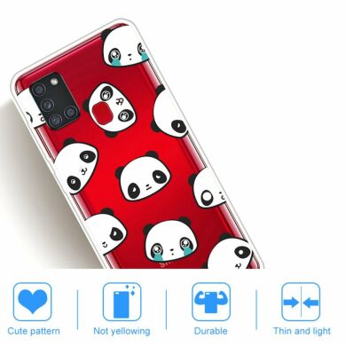 Силиконовый (TPU) чехол Deexe Pretty Glossy для Samsung Galaxy A21s (A217) - Pandas