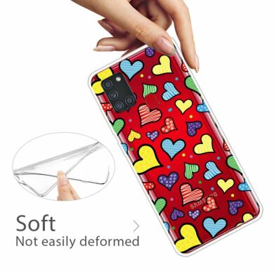 Силиконовый (TPU) чехол Deexe Pretty Glossy для Samsung Galaxy A21s (A217) - Love Hearts