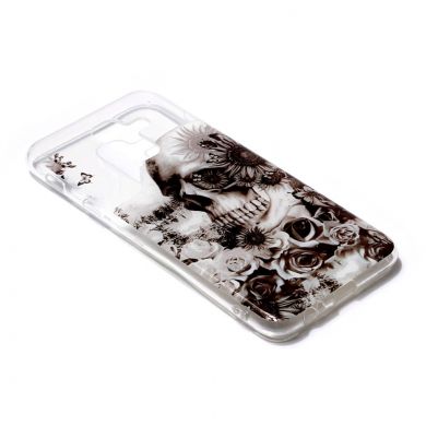 Силиконовый (TPU) чехол Deexe Pretty Glossy для Samsung Galaxy A6+ 2018 (A605) - Flowered Skull