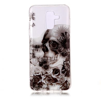 Силиконовый (TPU) чехол Deexe Pretty Glossy для Samsung Galaxy A6+ 2018 (A605) - Flowered Skull