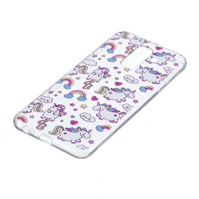 Силиконовый (TPU) чехол Deexe Pretty Glossy для Samsung Galaxy A6+ 2018 (A605) - Lovely Unicorns