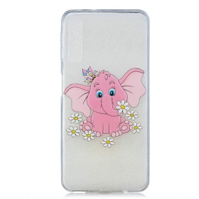 Силиконовый (TPU) чехол Deexe Pretty Glossy для Samsung Galaxy A7 2018 (A750) - Elephant and Daisy