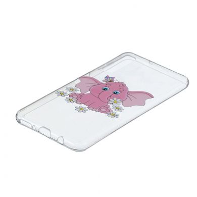 Силиконовый (TPU) чехол Deexe Pretty Glossy для Samsung Galaxy A7 2018 (A750) - Elephant and Daisy