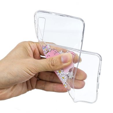 Силиконовый (TPU) чехол Deexe Pretty Glossy для Samsung Galaxy A7 2018 (A750) - Elephant and Daisy