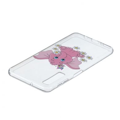 Силиконовый (TPU) чехол Deexe Pretty Glossy для Samsung Galaxy A7 2018 (A750) - Elephant and Daisy