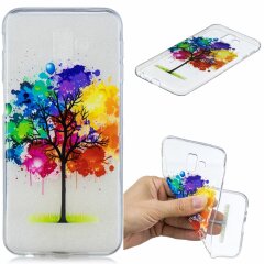 Силіконовий (TPU) чохол Deexe Pretty Glossy для Samsung Galaxy J6+ (J610) - Colorful Tree