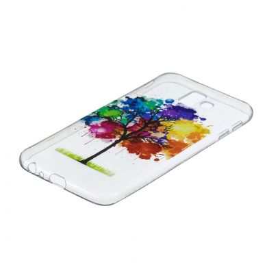 Силиконовый (TPU) чехол Deexe Pretty Glossy для Samsung Galaxy J6+ (J610) - Colorful Tree