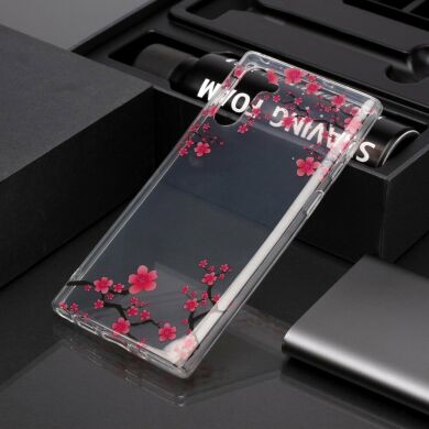 Силиконовый (TPU) чехол Deexe Pretty Glossy для Samsung Galaxy Note 10 (N970) - Plum Blossom
