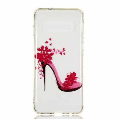 Силіконовий (TPU) чохол Deexe Pretty Glossy для Samsung Galaxy S10 (G973) - Flowered High Heel