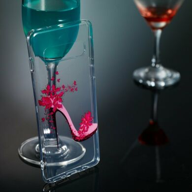 Силіконовий (TPU) чохол Deexe Pretty Glossy для Samsung Galaxy S10 (G973) - Flowered High Heel
