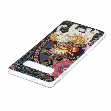 Силіконовий (TPU) чохол Deexe Pretty Glossy для Samsung Galaxy S10 Plus (G975) - Flower and Elephant