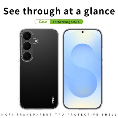 Силиконовый (TPU) чехол MOFI Thin Guard для Samsung Galaxy S25 FE (S731) - Transparent