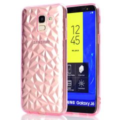 Силиконовый (TPU) чехол UniCase 3D Diamond Grain для Samsung Galaxy J6 2018 (J600) - Pink
