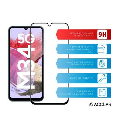 Защитное стекло ACCLAB Full Glue для Samsung Galaxy M34 (M346) - Black