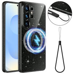 Защитный чехол Deexe Glitter Case with MagSafe для Samsung Galaxy S26 Ultra (S948) - Black