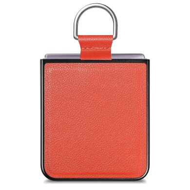 Защитный чехол Deexe Litchi Ring Case для Samsung Galaxy Flip 8 - Orange