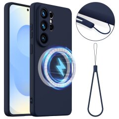 Захисний чохол Deexe Silicone Case with MagSafe для Samsung Galaxy S26 Ultra - Dark Blue