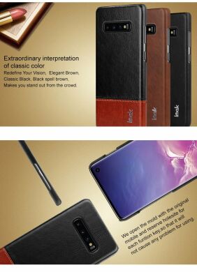 Защитный чехол IMAK Leather Series для Samsung Galaxy S10 (G973) - Black / Brown