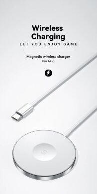 Бездротовий зарядний пристрій ESSAGER 3 in 1 15W Magnetic Wireless Charger - White