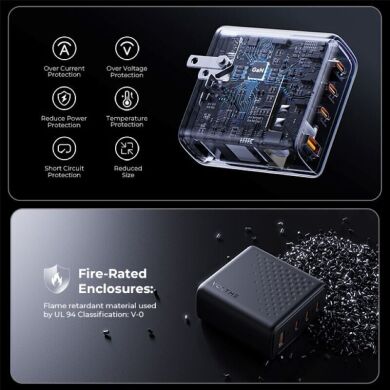 Сетевое зарядное устройство Voltme Revo 100 Pro PD100W (3Type-C + USB) - Black