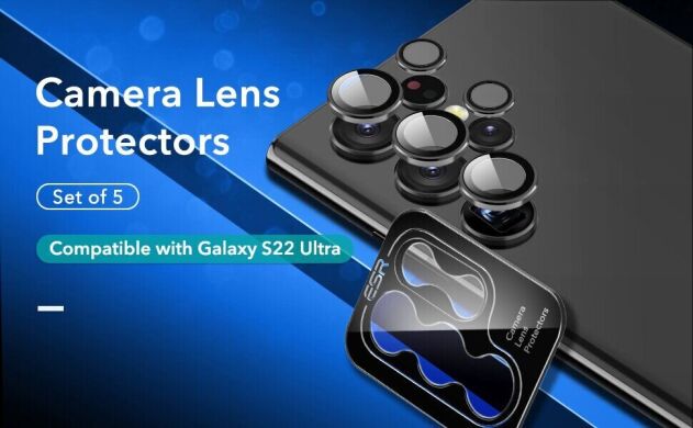 Захисне скло ESR Camera Lens для Samsung Galaxy S22 Ultra (S908) - Black