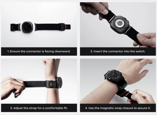 Ремешок AULUMU CS03 Titanium Mag Buckle Quick-Release Band для Samsung Galaxy Watch Ultra 2 / Ultra / Ultra (2025) - Black