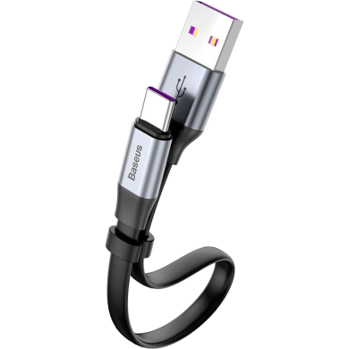 Кабель Baseus Simple HW Quick Charge USB to Type-C (40W, 23cm) CATMBJ-BG1 - Black