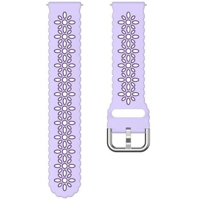 Ремешок Deexe Hollow Blossom для часов с шириной крепления 20 мм - Lilac Purple / Dark Purple