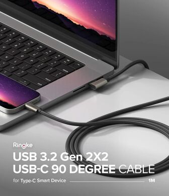 Кабель Ringke 90 Degree Type-C to Type-C 240W (5A, 1m) 8800293851479 - Black