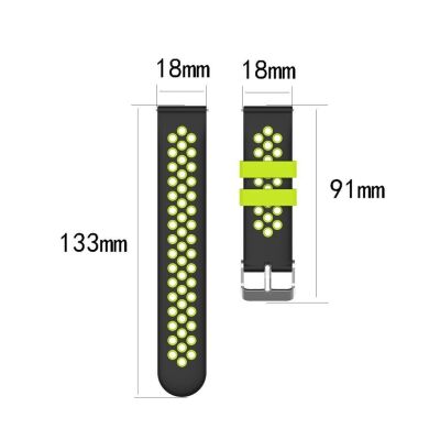 Ремешок Deexe Dot Color для часов с шириной крепления 18 мм - Black / Grey