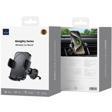 Автомобильный держатель с функцией беспроводной зарядки WIWU CH-321 Almighty Series (15W) - Black
