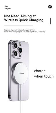 Бездротовий зарядний пристрій ESSAGER 3 in 1 15W Magnetic Wireless Charger - White