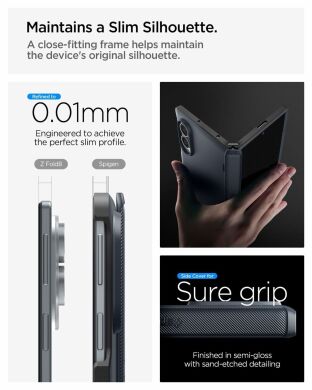 Защитный чехол Spigen Slim Armor Pro (MagFit) для Samsung Galaxy Fold 8 (ACS11951) - Metal Slate