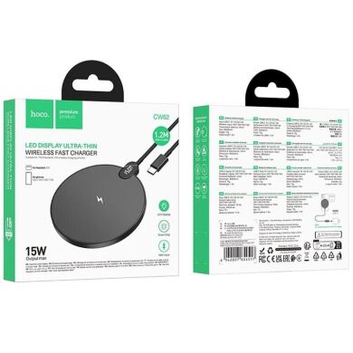 Беспроводное зарядное устройство Hoco CW62 (15W) - Black