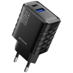 Сетевое зарядное устройство Proove Speed Surge 20W (USB + Type-C) - Black