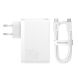 Мережевий зарядний пристрій Baseus GaN5 Pro Fast Charger 2C+U (140W) + кабель Type-C to Type-C (240W, 1m) CCGP100202 - White
