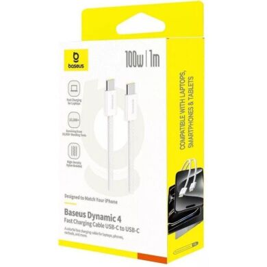 Кабель Baseus Dynamic 4 Type-C to Type-C (5A, 100W, 1m) P10381400211-00 - White