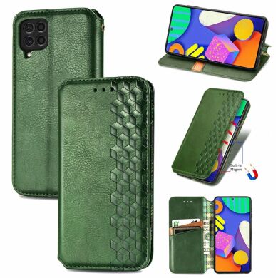 Чехол Deexe Rhombus Wallet для Samsung Galaxy M62 - Green